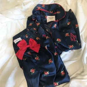 A&F silky floral pajama set